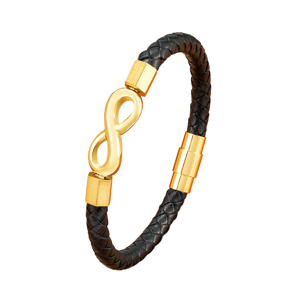 Infinity Pattern Single-Band Leather Bracelet-Leather Bracelets-2-Glitters
