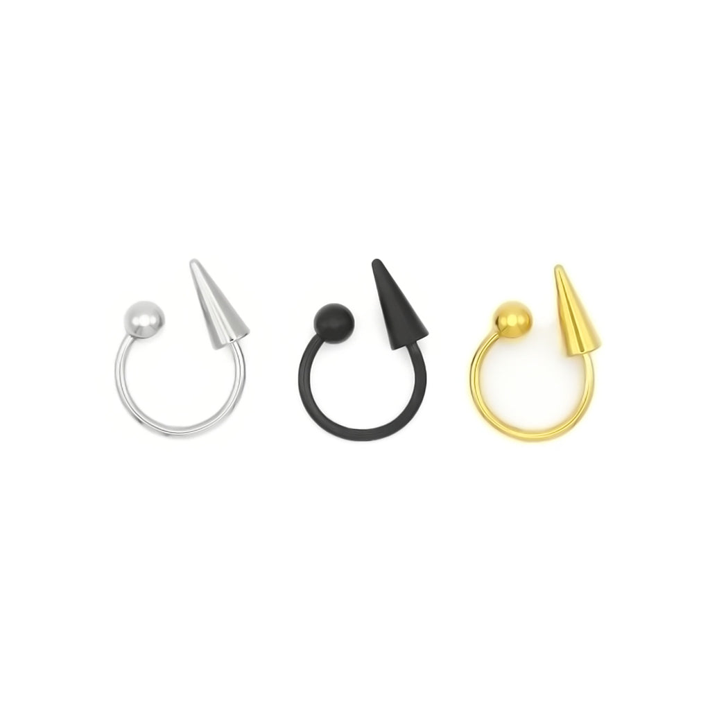 Spike and Ball Lippy Loop Labret Horseshoe Rings-Horseshoes-1-Glitters