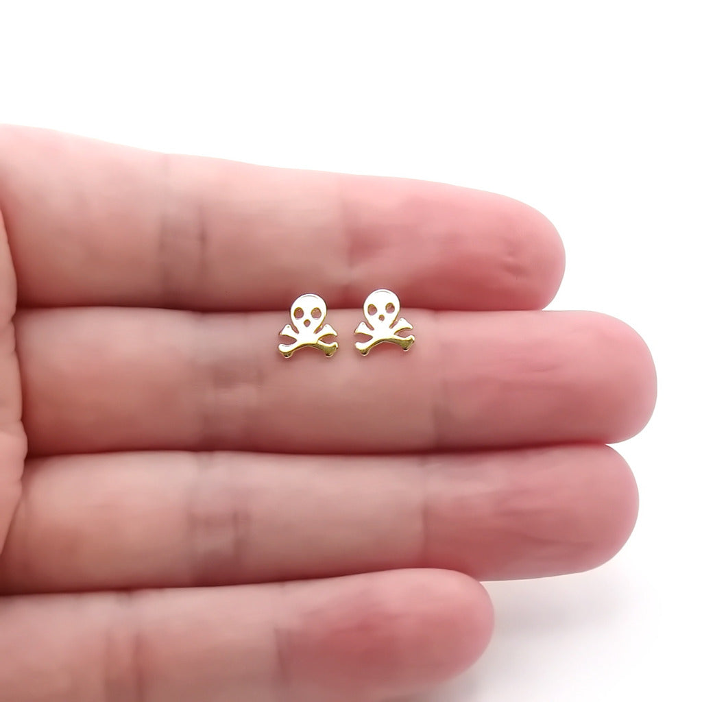 Skull and Crossbones Stud Earrings