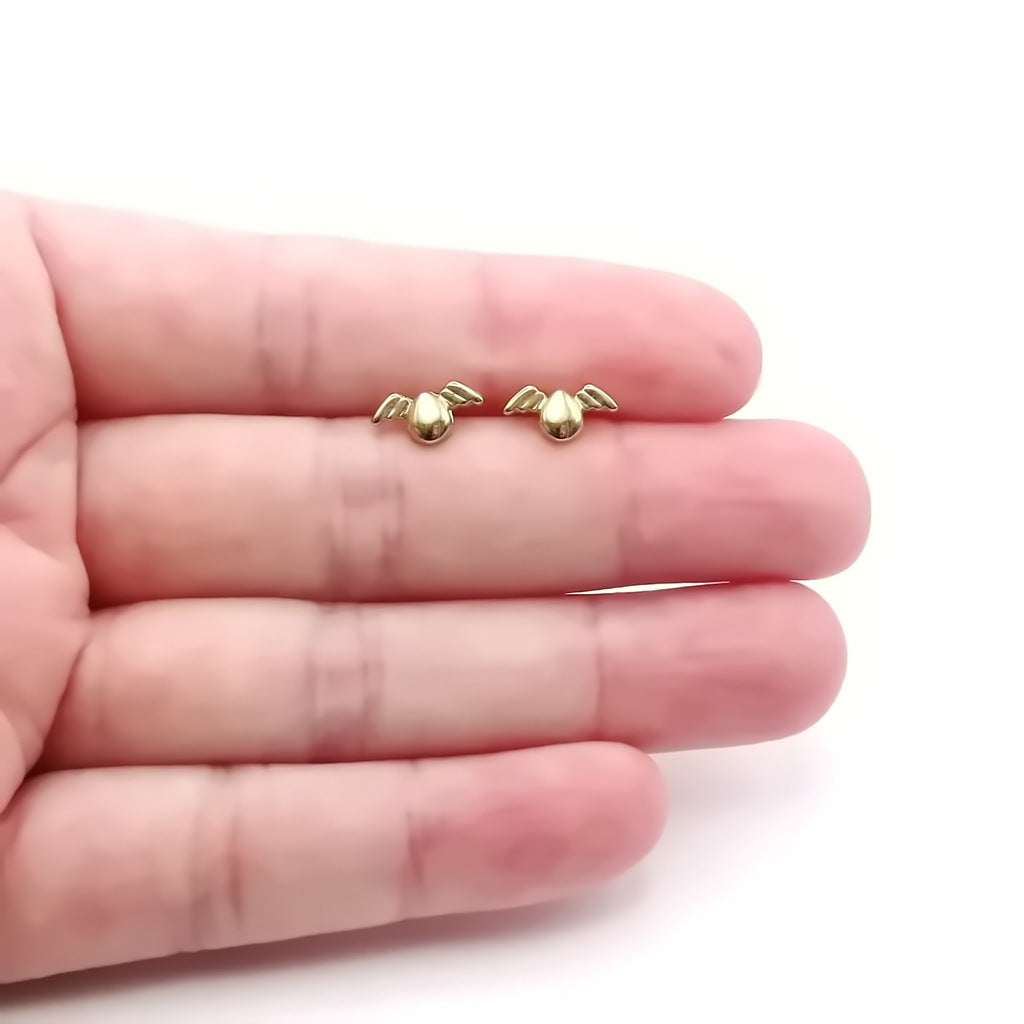 Winged Teardrop Stud Earrings