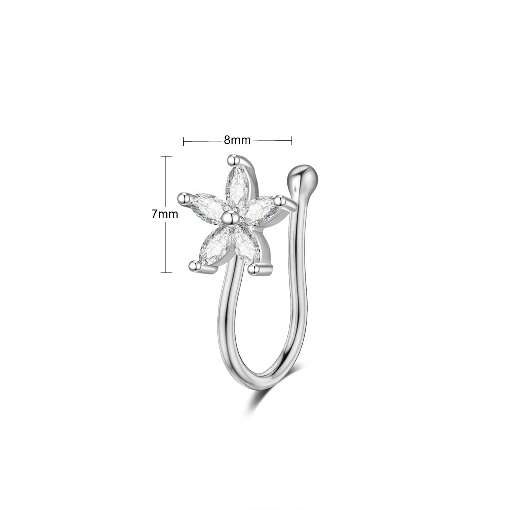 Flower Non Piercing Fake Nose Ring-Non Piercing-2-Glitters