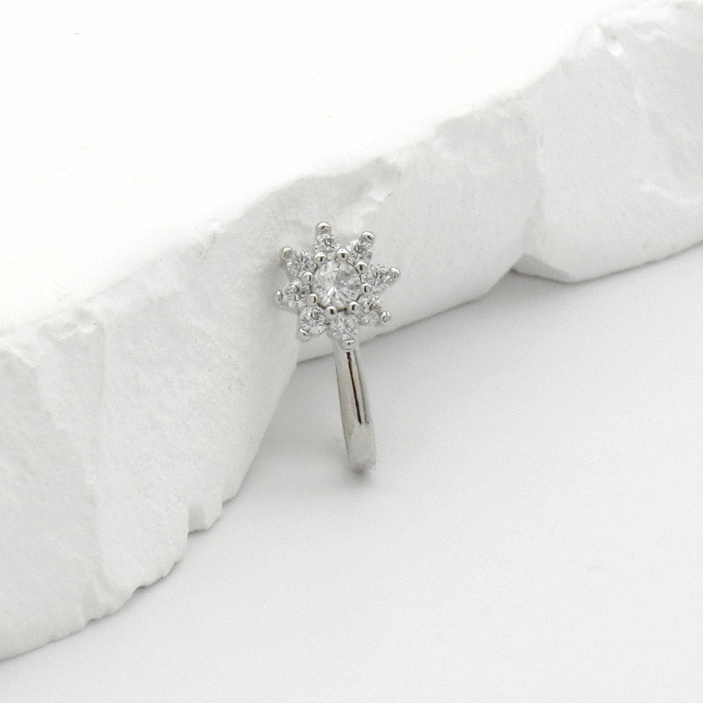 CZ Snowflake Non Piercing Nose Ring