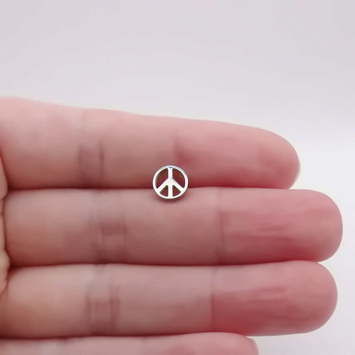 Stainless Steel Peace Sign Fake Plug Earring