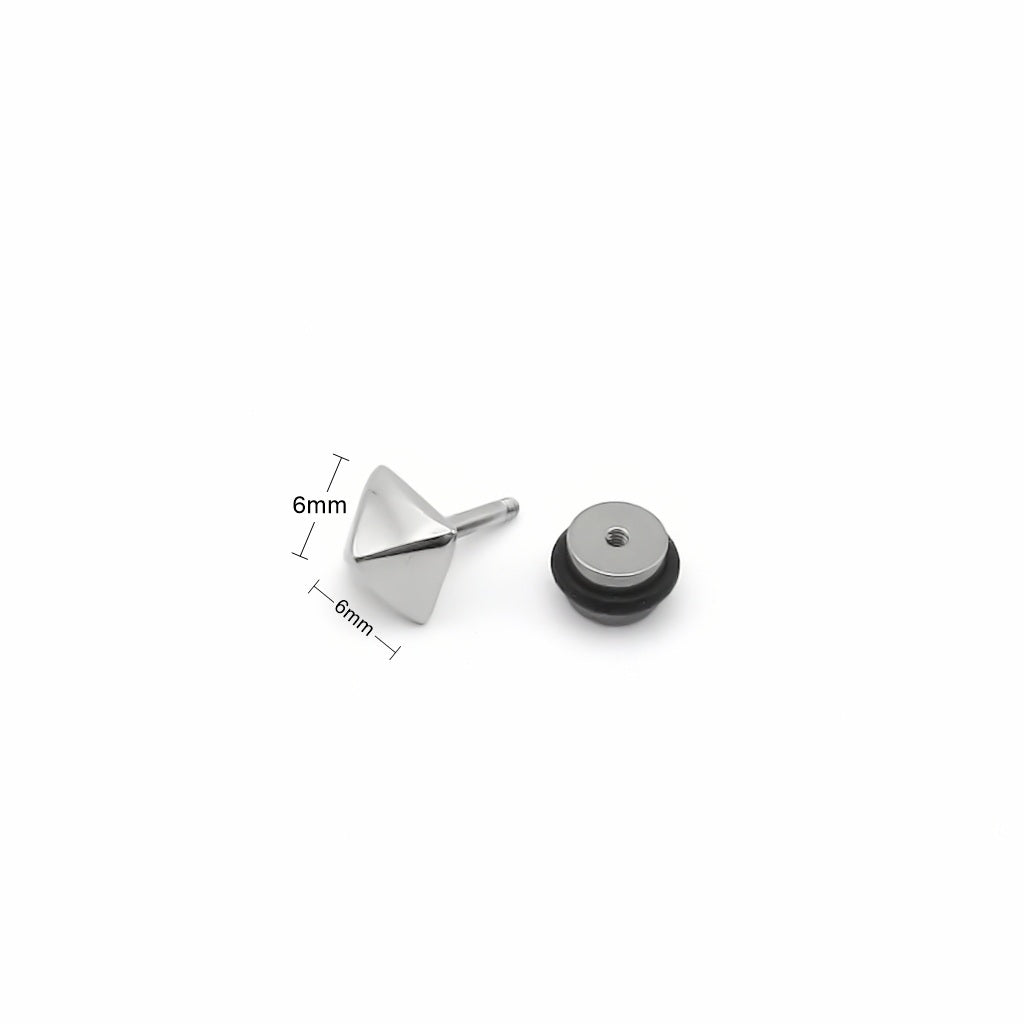 Stainless Steel Square Spike Fake Plug Earring