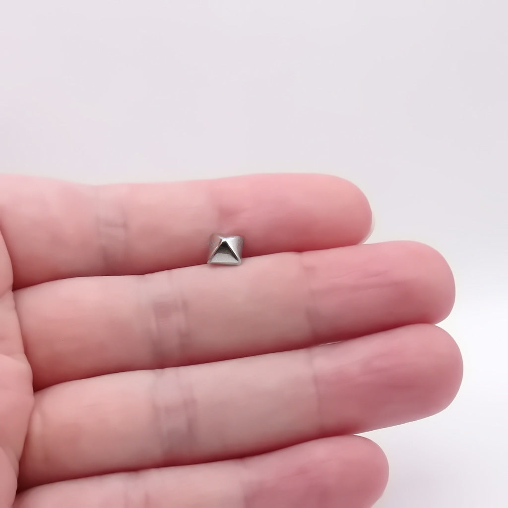 Stainless Steel Square Spike Fake Plug Earring