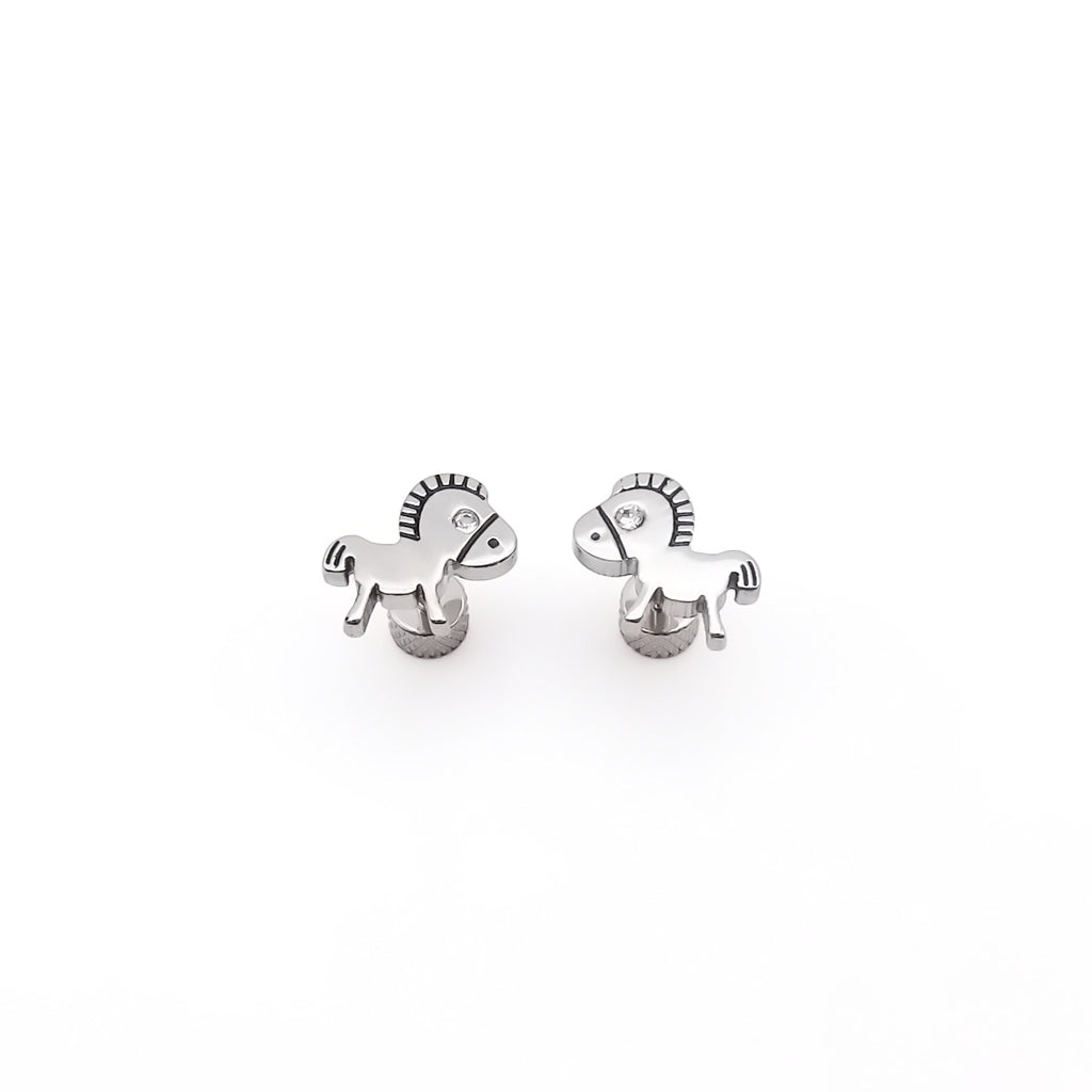 Stainless Steel Horse Fake Plug Earring
