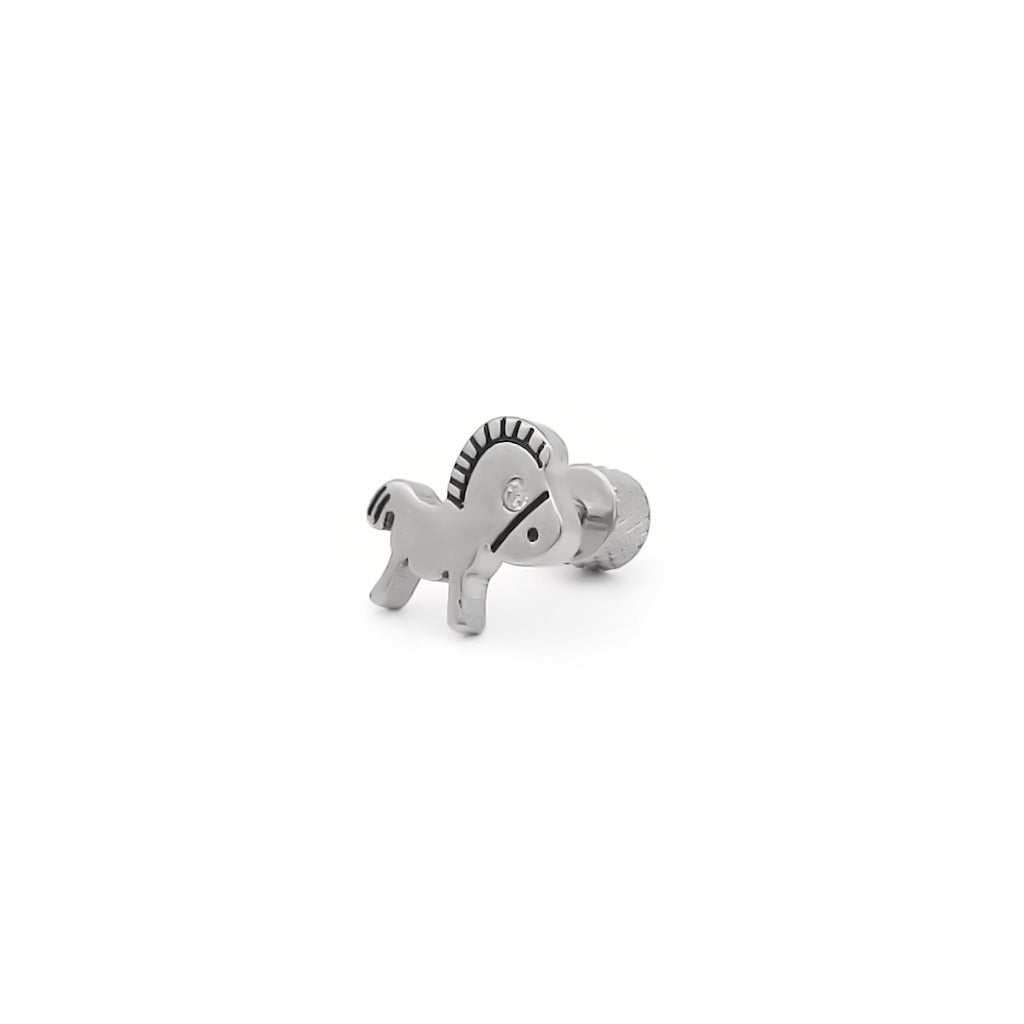 Stainless Steel Horse Fake Plug Earring