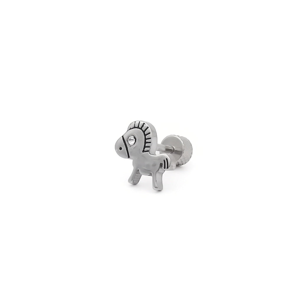 Stainless Steel Horse Fake Plug Earring