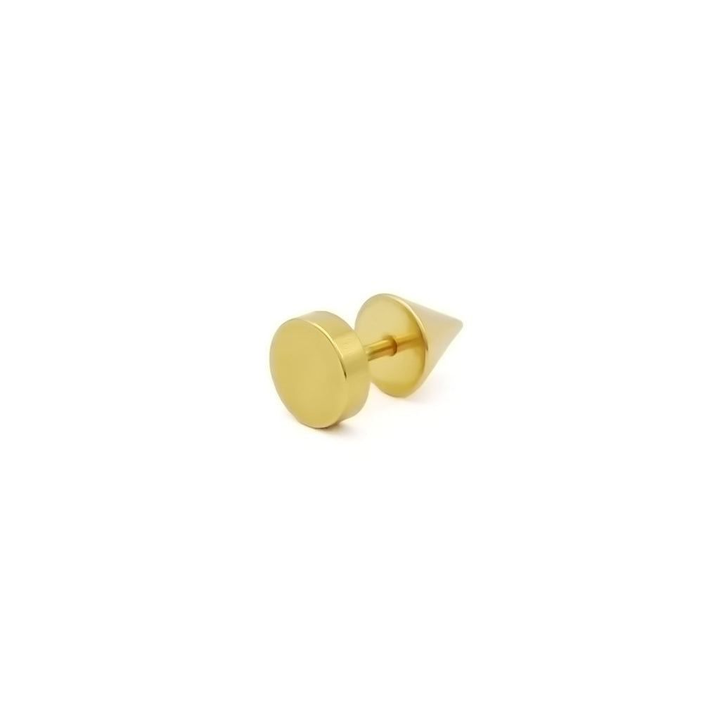 Stainless Steel Round Spike Back Fake Plug Earring