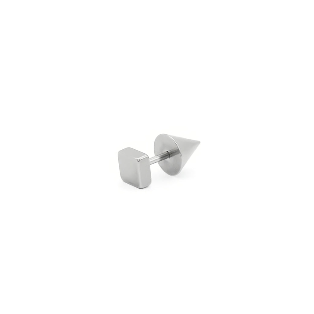 Stainless Steel Square Spike Back Fake Plug Earring