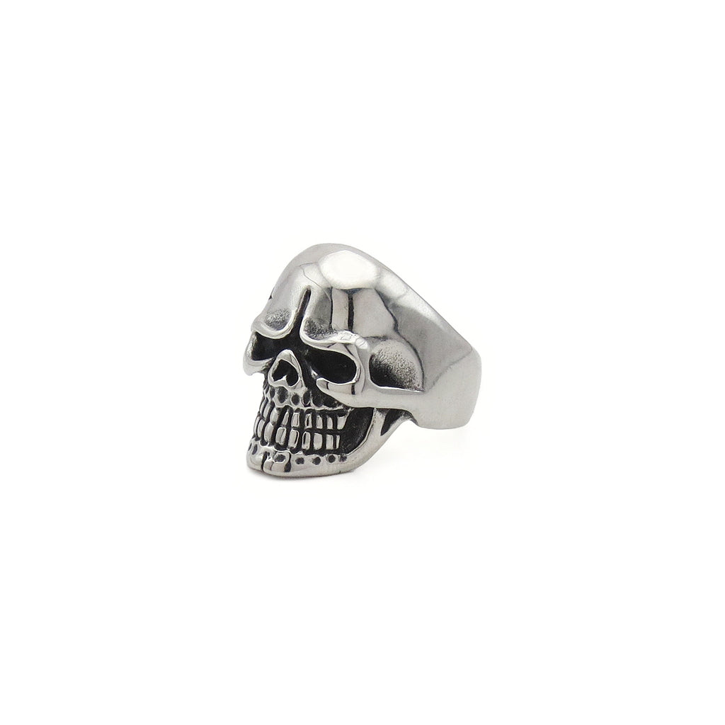 Stainless Steel Skull Ring with Tribal Pattern-Stainless Steel Rings-2-Glitters