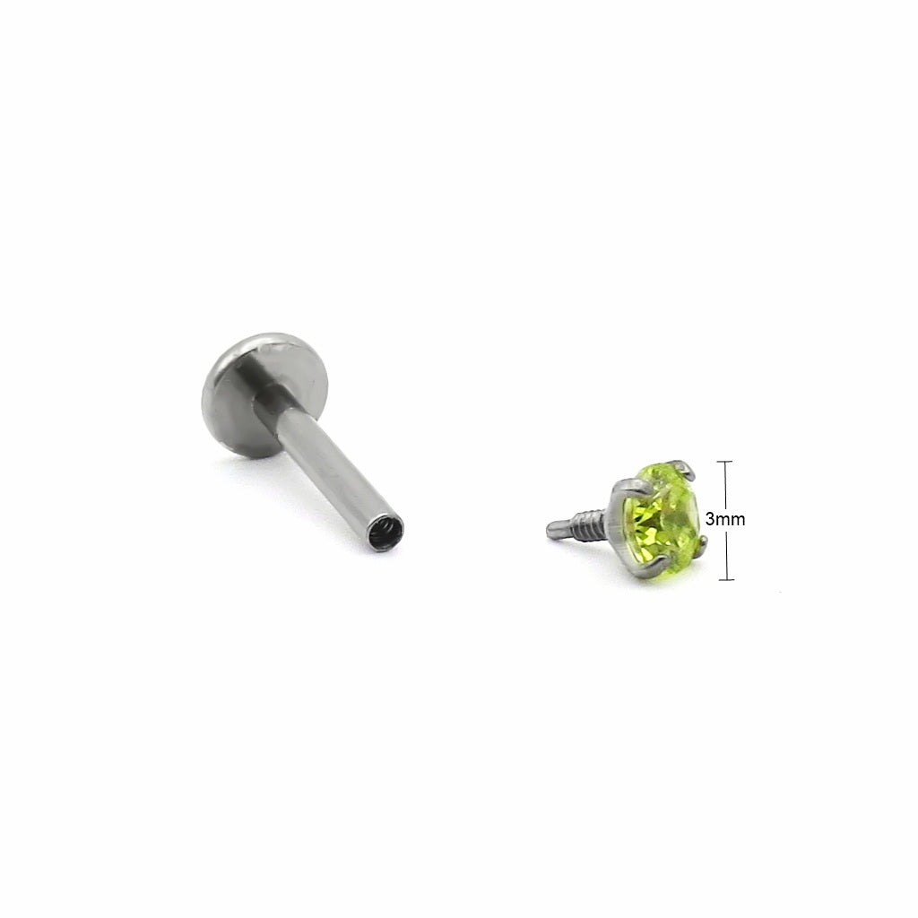 Titanium Internally Threaded Replacement CZ Top - Green