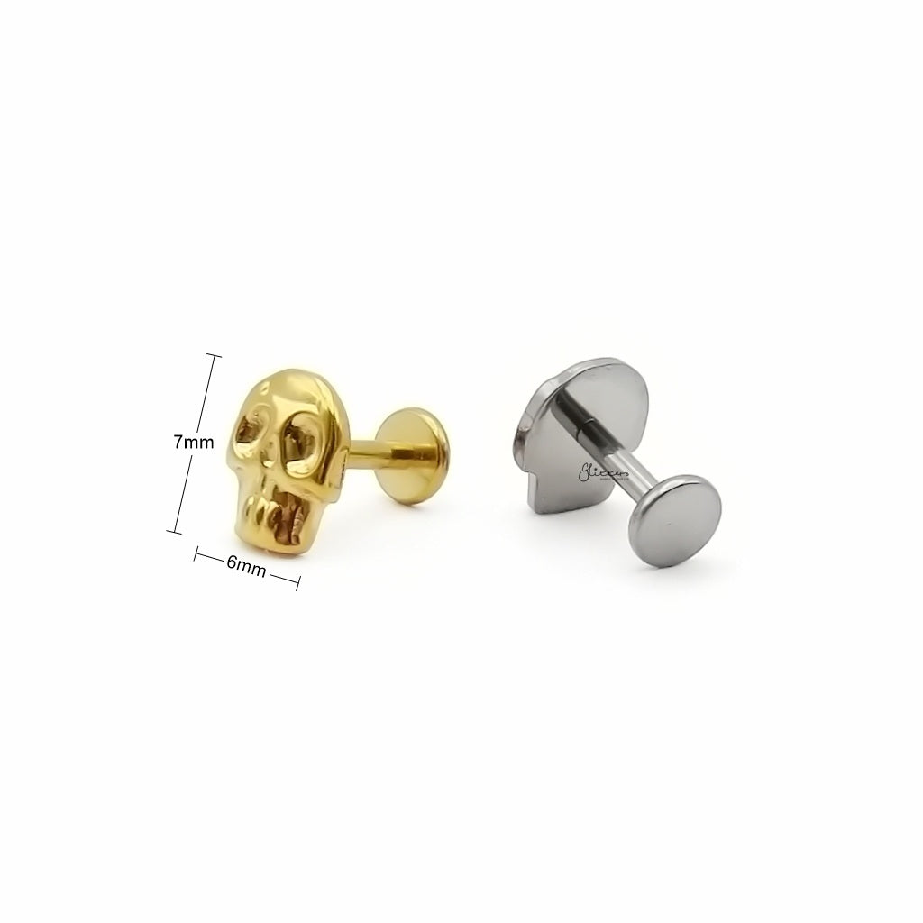 Skull Titanium Flat Back Stud Earring