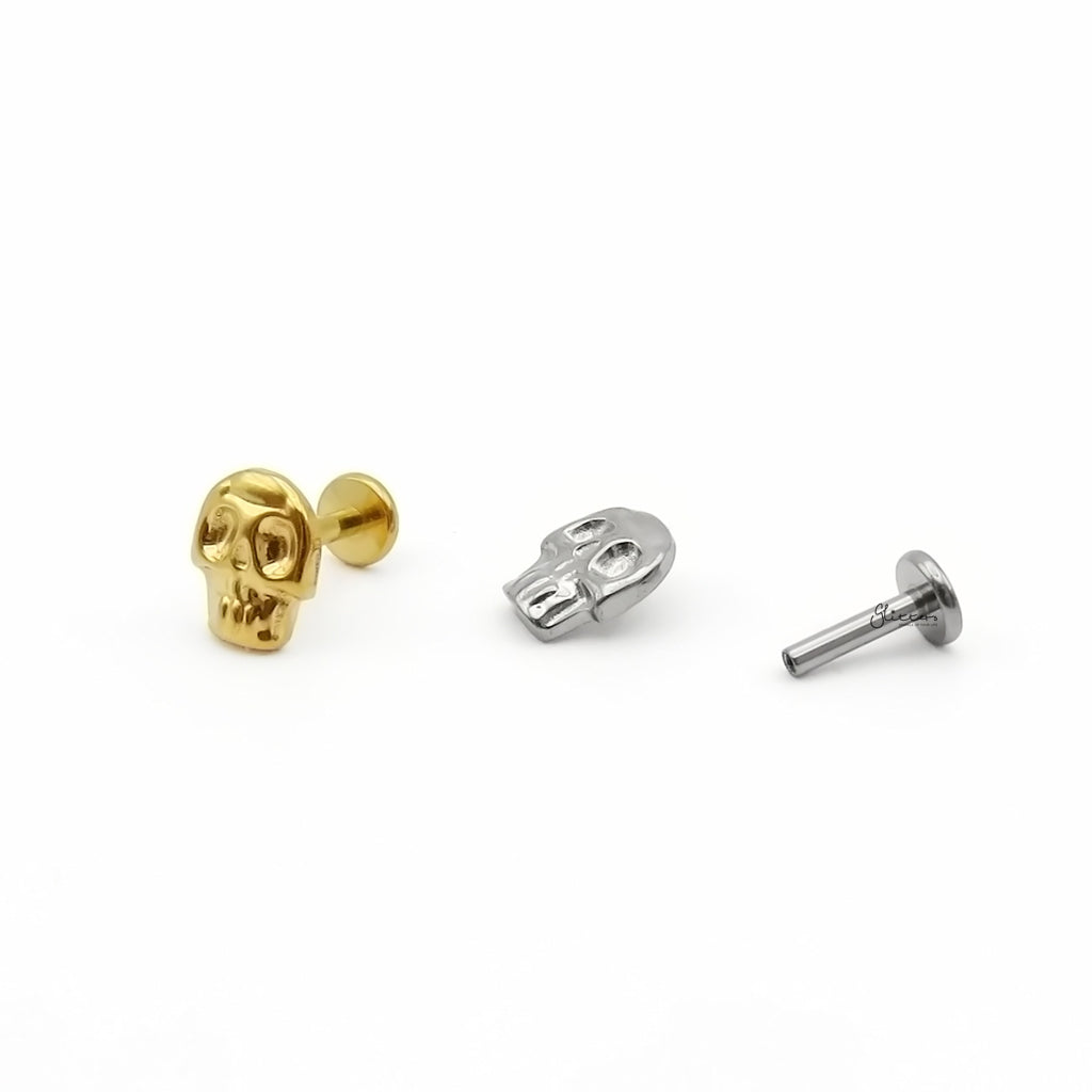Skull Titanium Flat Back Stud Earring