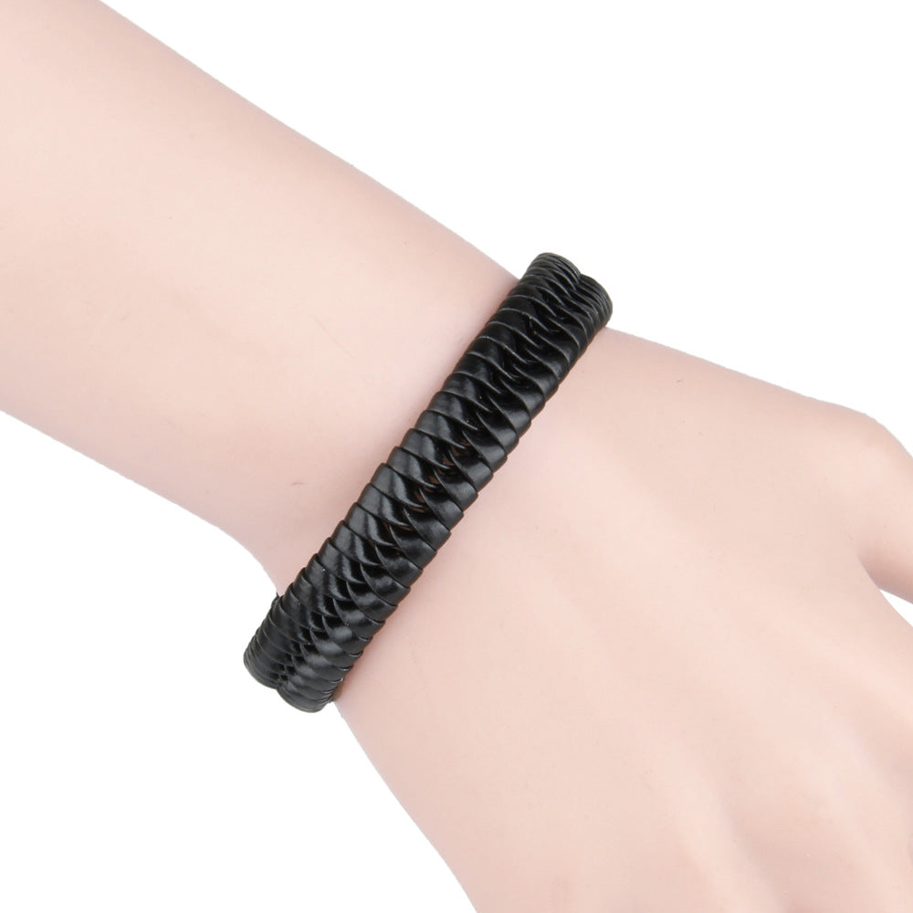 Weave Pattern Leather Bracelet-Leather Bracelets-3-Glitters