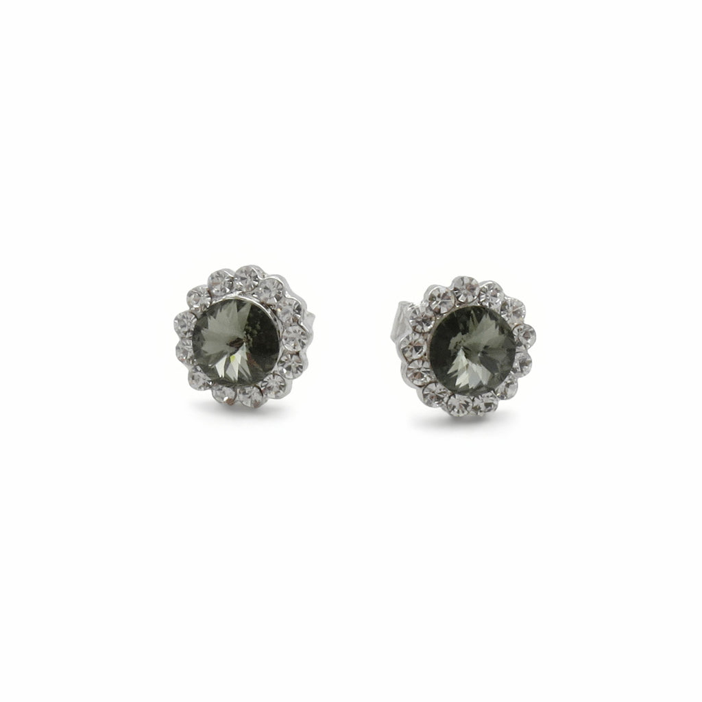 Round Halo Crystal Stud Earrings-Stud Earrings-5-Glitters