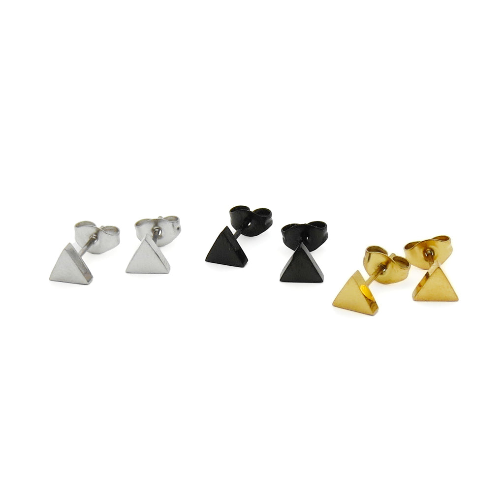 Stainless Steel Triangle Stud Earrings