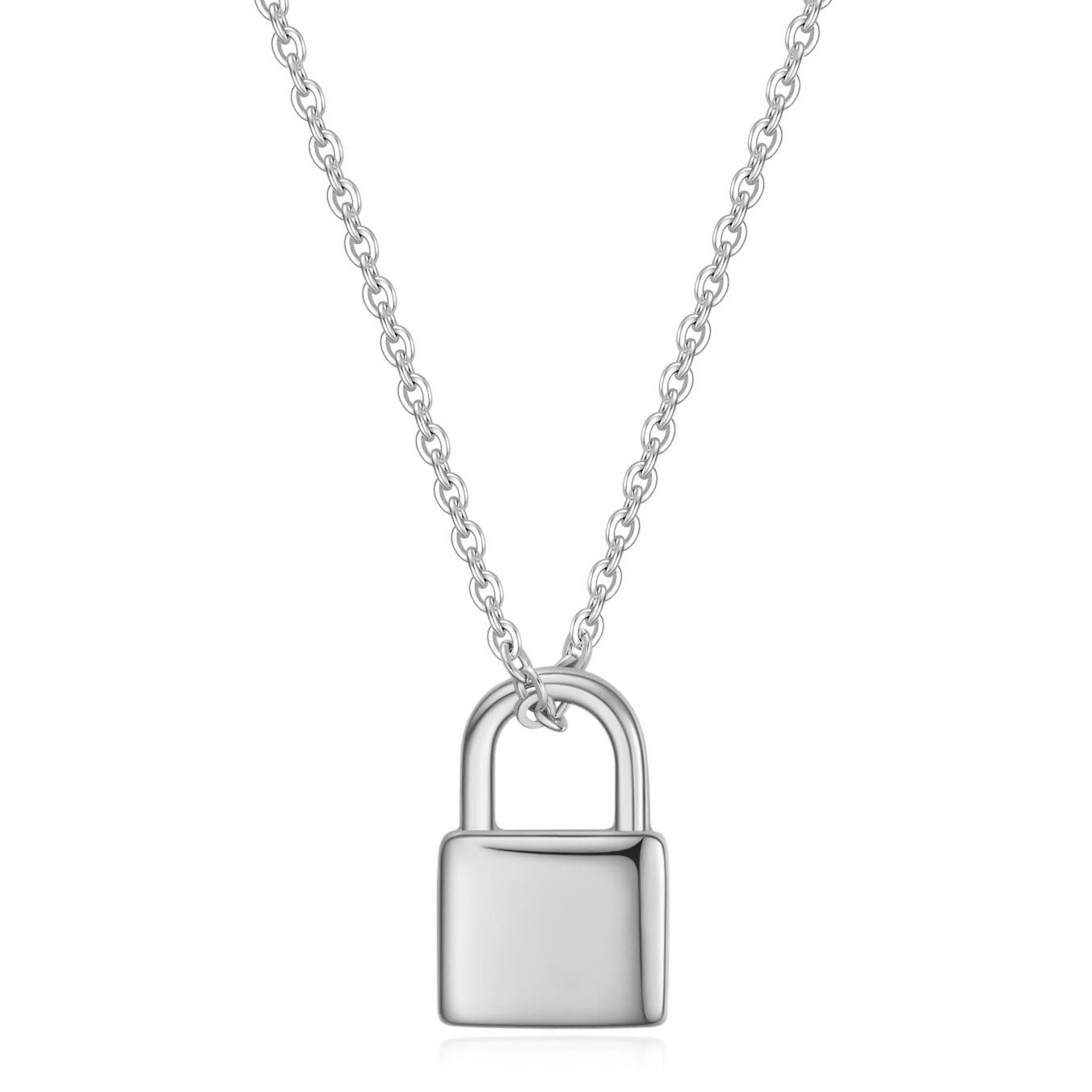 Stainless Steel Square Padlock Necklace