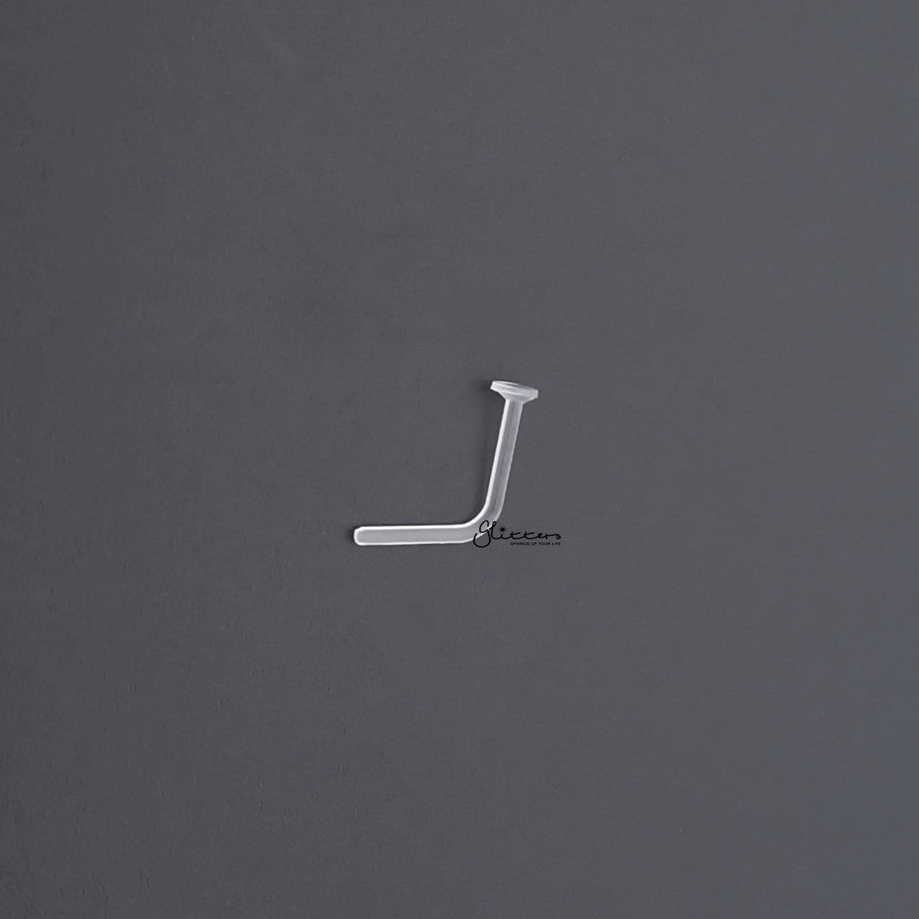 Flat Top Clear Nose Retainer - Invisible Nose Studs - L Bend-Glitters