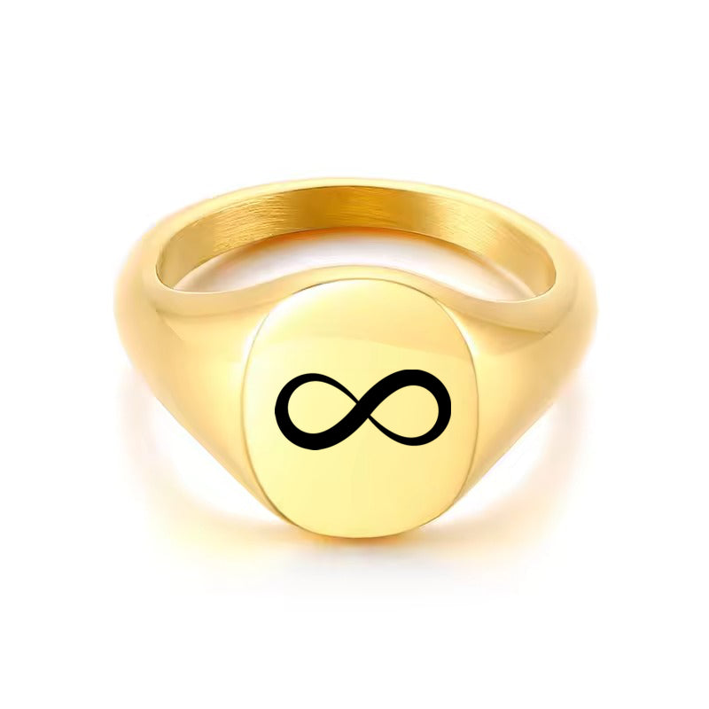 Personalised Stainless Steel Oval Signet Blank Plain Ring-Stainless Steel Rings-5-Glitters