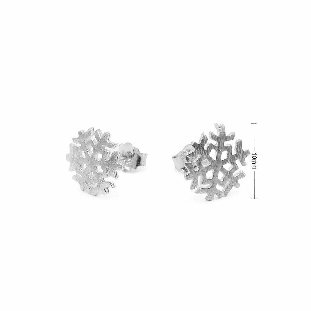 Sterling Silver Snowflake Stud Earrings