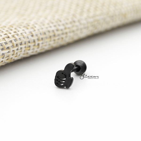 316L Surgical Steel Thumbs Barbell for Tragus, Cartilage, Conch, Helix Piercing and More-Body Piercing Jewellery, Cartilage, Conch Earrings, Helix Earrings, Jewellery, Lobe piercing, Tragus-FP0019-15_600-Glitters