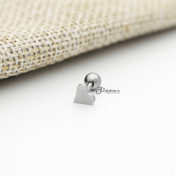 316L Surgical Steel Heart Shape Barbell for Tragus, Cartilage, Conch, Helix Piercing and More-Body Piercing Jewellery, Cartilage, Conch Earrings, Cubic Zirconia, Helix Earrings, Jewellery, Lobe piercing, Tragus-FP0019-16S_600-Glitters