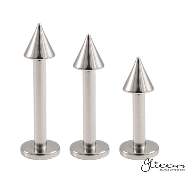 16GA 316L Surgical Steel Classic Labret Monroe with Spike-Body Piercing Jewellery, Labret, Monroe-LB0006-S2-Glitters