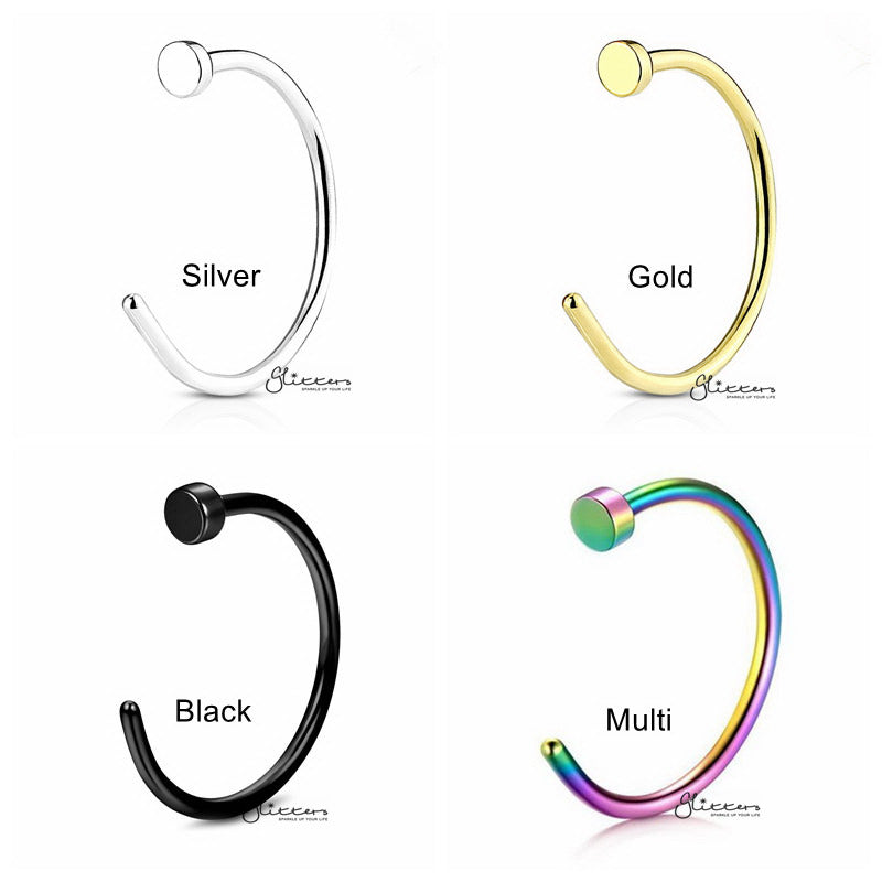 20GA 316L Surgical Steel Classic Nose Hoop Ring-Body Piercing Jewellery, Nose Piercing Jewellery, Nose Ring, Nose Studs-NS0021-61-Glitters