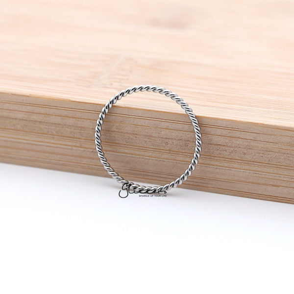 Twisted Stainless Steel Women's Rings - Silver-Jewellery, Rings, Stainless Steel, Stainless Steel Rings, Women's Jewellery, Women's Rings-RG0135_01-Glitters