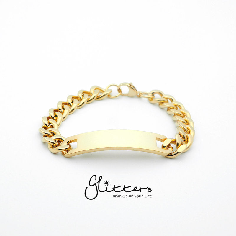 Stainless Steel Men's ID Bracelet 11mm Width-Bracelets, Engravable, ID Bracelet, Jewellery, Men's Bracelet, Men's Jewellery, Stainless Steel, Stainless Steel Bracelet-SB0038_3-Glitters