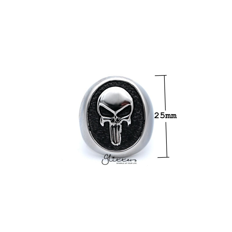 Stainless Steel Punisher Skull Casting Men's Rings-Jewellery, Men's Jewellery, Men's Rings, Rings, Stainless Steel, Stainless Steel Rings-SR0215_800-01_New-Glitters