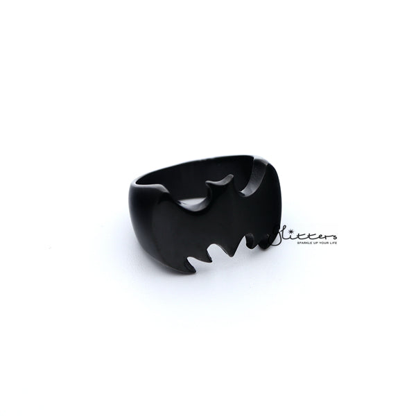 Stainless Steel Glossy Batman Casting Men's Rings - Black-Jewellery, Men's Jewellery, Men's Rings, Rings, Stainless Steel, Stainless Steel Rings-SR0255_03-Glitters