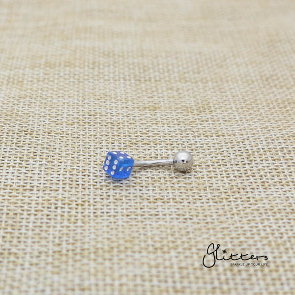 14 Gauge Acrylic Dice Belly Button Rings-Belly Ring, Body Piercing Jewellery, Sale-bj0062-Dice01_83e8ccec-9880-488d-8736-b37f78cfa9b2-Glitters