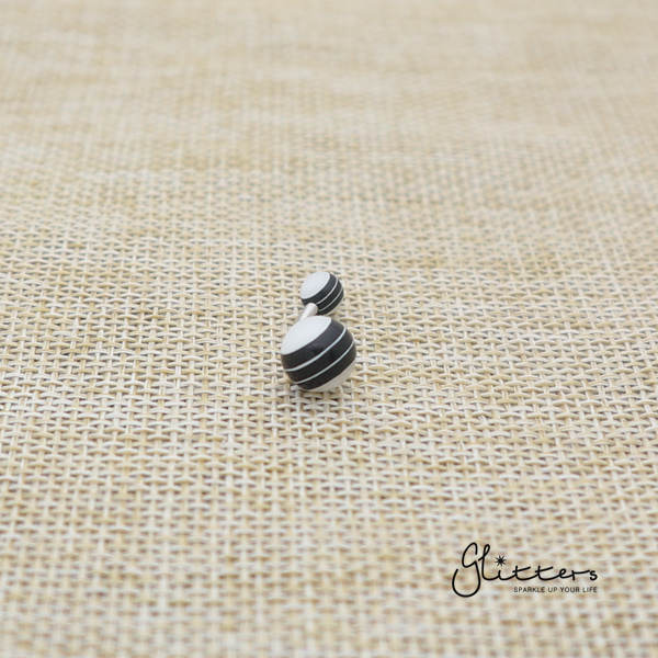 14 Gauge Acrylic Multi Color Strips Balls Belly Button Ring - Black-Belly Ring, Body Piercing Jewellery, Sale-bj0062-strip14-Glitters