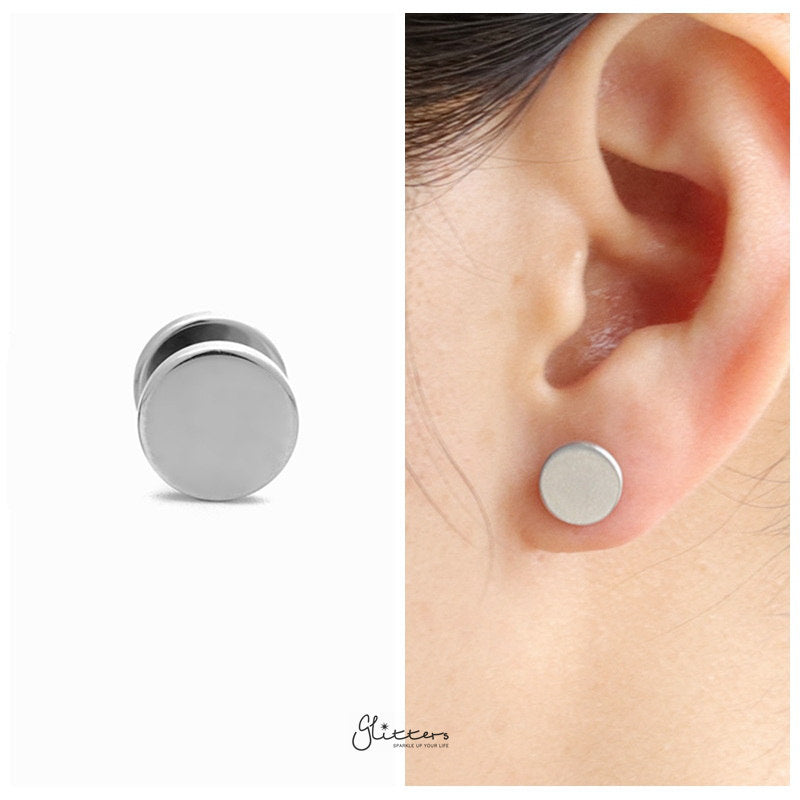 316L Stainless Steel Round Fake Plug-6mm | 8mm | 10mm-Body Piercing Jewellery, earrings, Fake Plug, Jewellery, Men's Earrings, Men's Jewellery, Stainless Steel-fp0166-10_800-Glitters