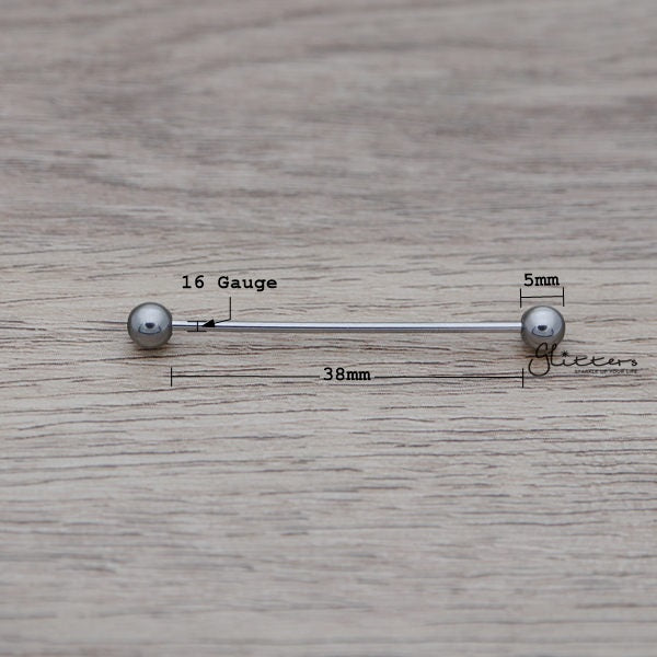 316L Surgical Steel Plain Balls Industrial Barbells - Silver-Body Piercing Jewellery, Industrial Barbell-ib0001-16ga_01_New_bac707c2-c8aa-4e08-98a3-1fd9da048a25-Glitters