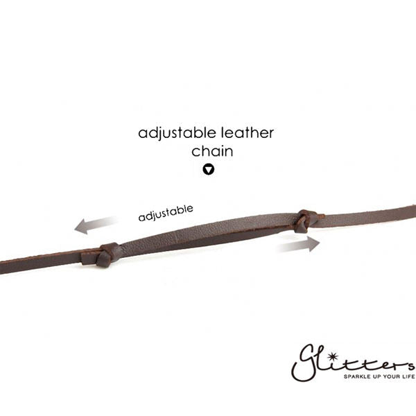 Antique Gold Wolf Teeth Pendant with Long Leather String Chain-Adjustable chain, Jewellery, Leather, Men's Jewellery, Men's Necklace, necklace, Necklaces-nk1016-7-Glitters