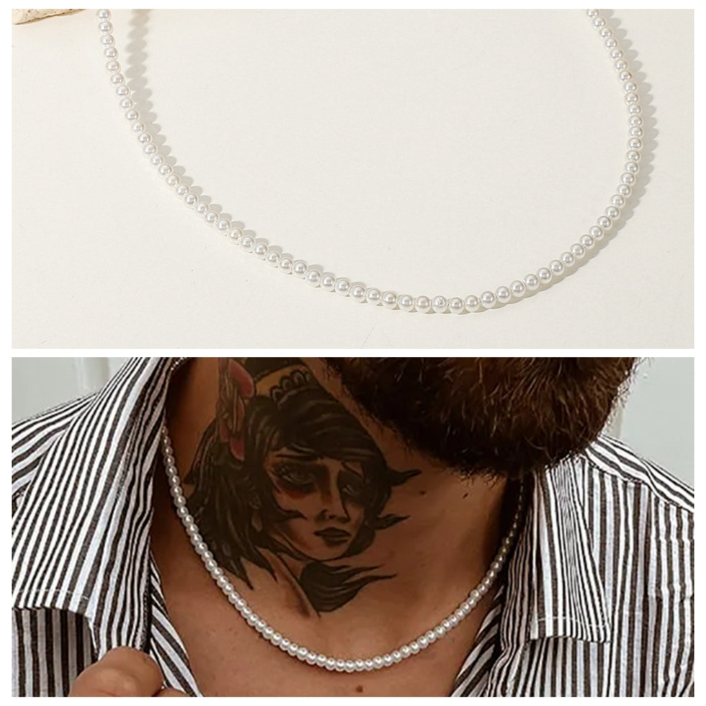 4mm Shell Pearls Chain Necklaces-Necklaces-4-Glitters