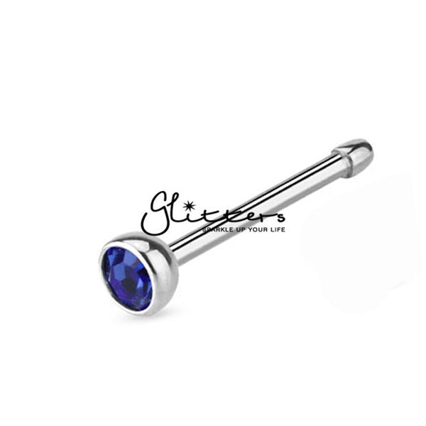 20GA 316L Surgical Steel Press Fit Nose Bone with C.Z-Body Piercing Jewellery, Nose Piercing Jewellery, nose pin, Nose Studs-ns0007-B-Glitters