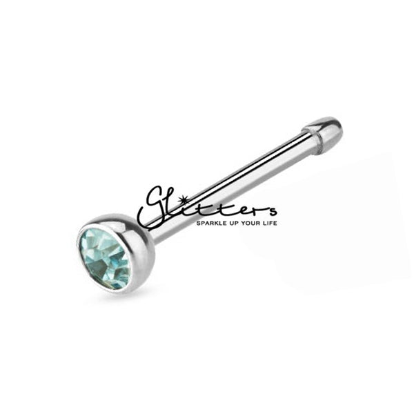 20GA 316L Surgical Steel Press Fit Nose Bone with C.Z-Body Piercing Jewellery, Nose Piercing Jewellery, nose pin, Nose Studs-ns0007-q-Glitters