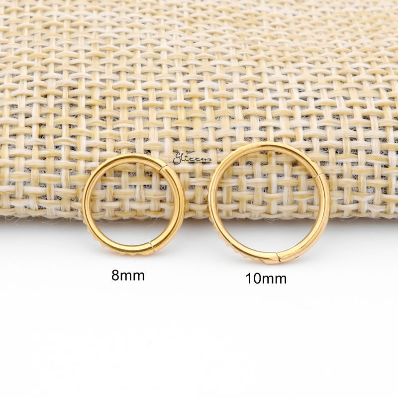 Pyramid Laser Cuts Line Titanium Hinged Segment Hoop Ring - Gold-Body Piercing Jewellery, Cartilage, Daith, G23 Titanium, Septum Ring-ns0126-g3_800-Glitters