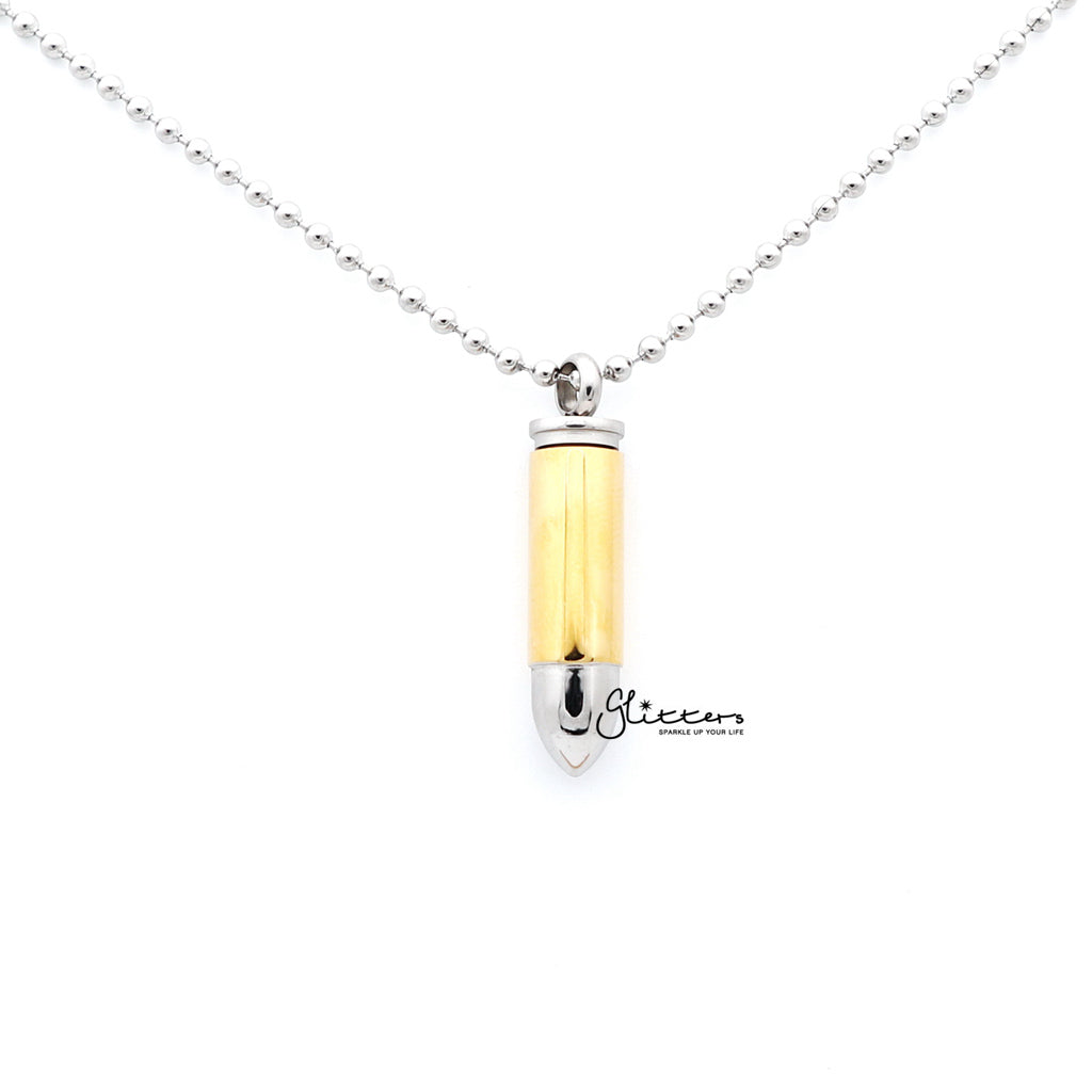 Stainless Steel Screw On Bullet Pendant - Keepsake | Memorial-Jewellery, Men's Jewellery, Men's Necklace, Necklaces, Pendants, Stainless Steel, Stainless Steel Pendant-sp0243_2__1000-Glitters