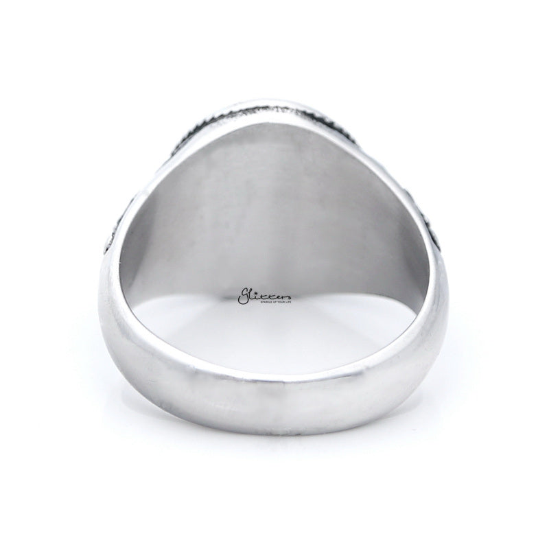 Gold Pirate Skull Crossbones Swords Stainless Steel Men's Ring-Jewellery, Men's Jewellery, Men's Rings, Rings, Stainless Steel, Stainless Steel Rings-sr0273_2__1-Glitters