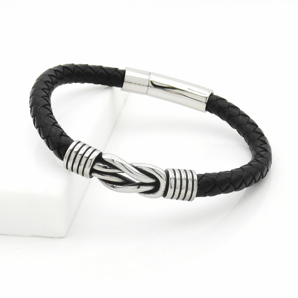 Love Knot Braided One Line Leather Bracelet-Leather Bracelets-3-Glitters