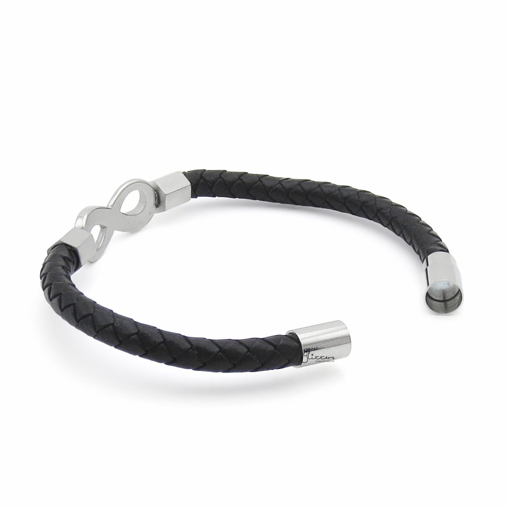 Infinity Pattern Single-Band Leather Bracelet-Leather Bracelets-4-Glitters