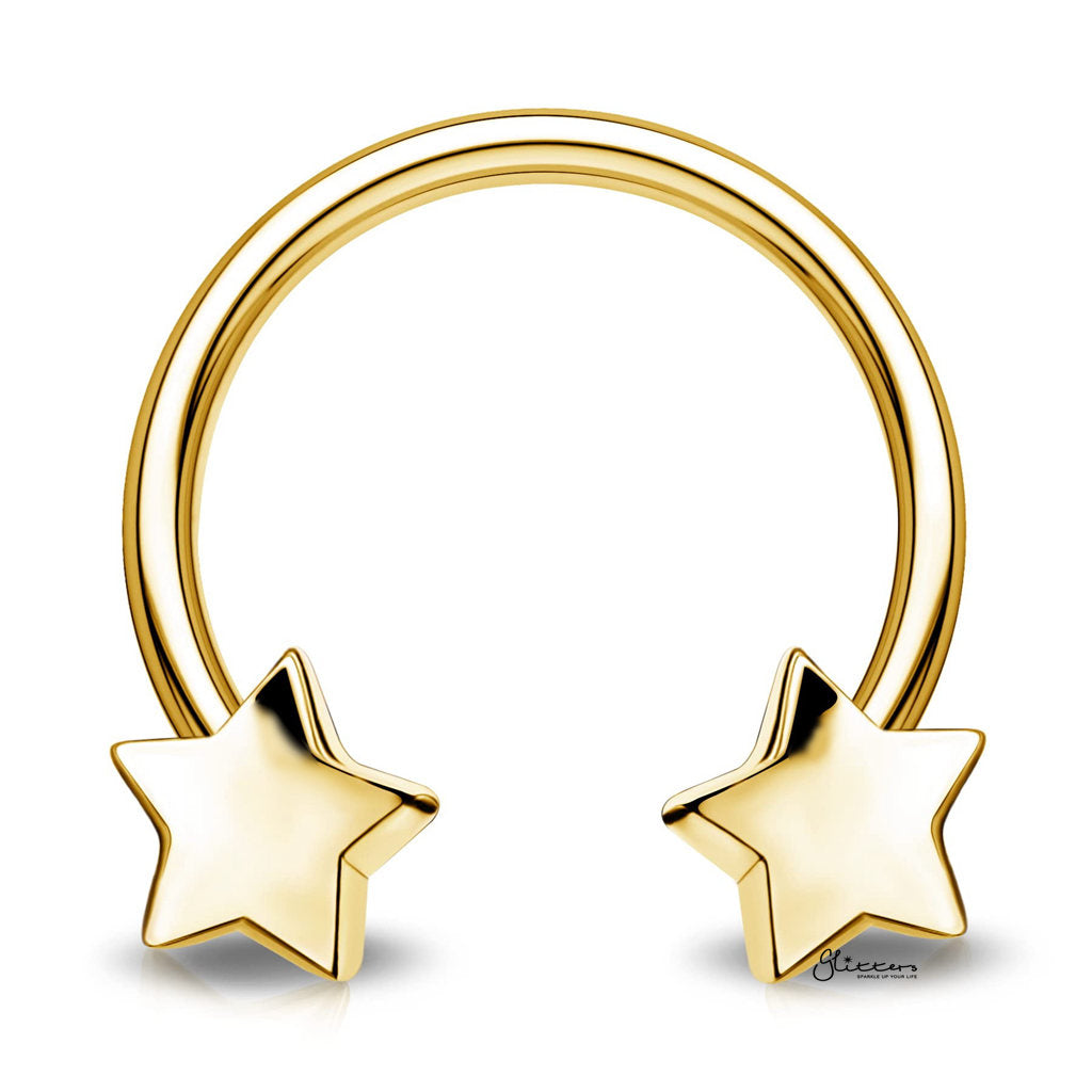 Star Ends Horseshoe Circular Barbell-Horseshoes-3-Glitters