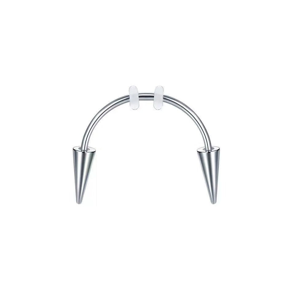 Spike Ends Smiley Piercing Vampire Fangs Horseshoe Circular Barbell-Horseshoes-4-Glitters