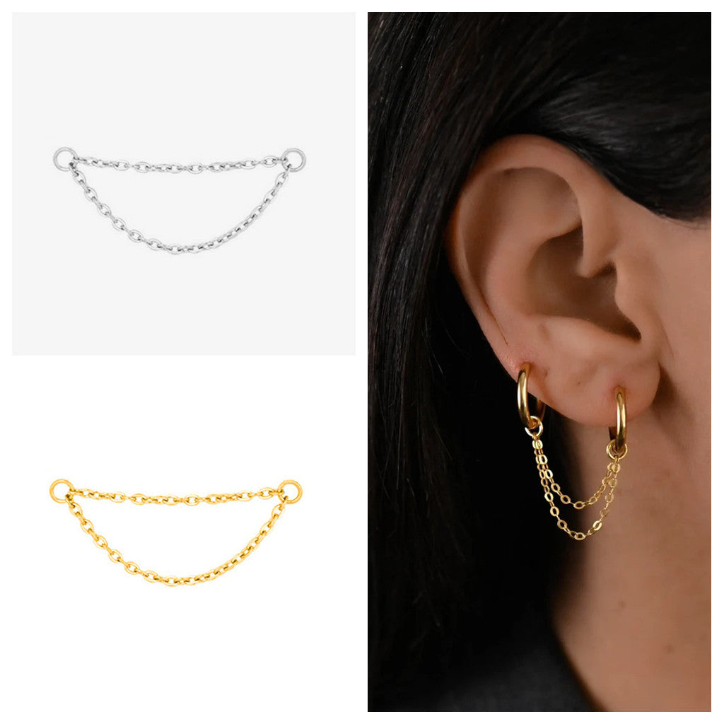 316L Surgical Steel Piercing Double Chain Connector