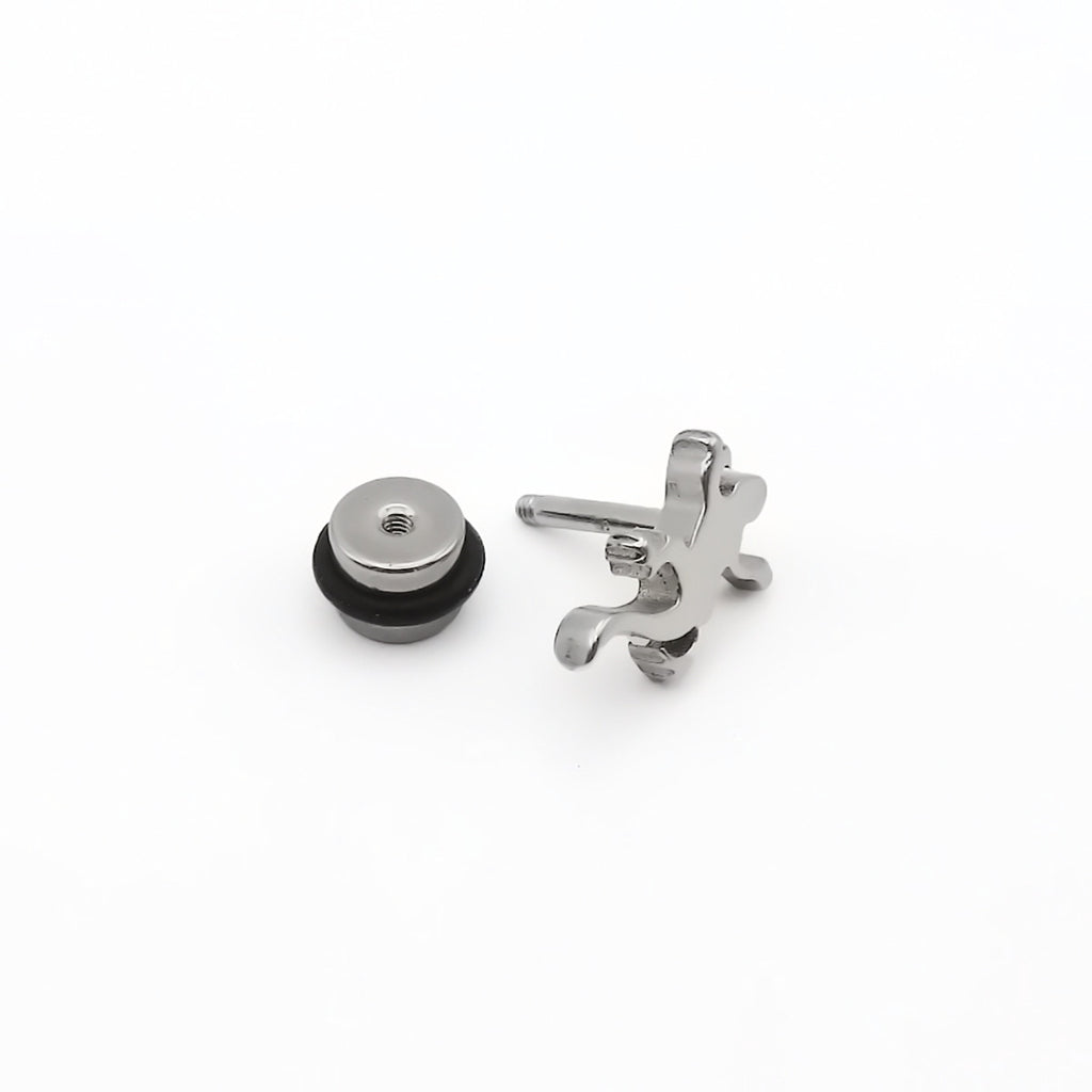 Stainless Steel Lizard Fake Plug Earring
